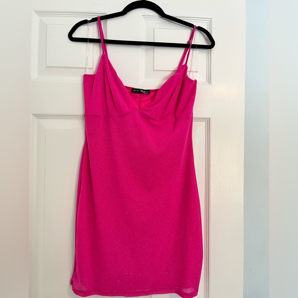 NWOT Blue Blush Pink Sparkly Minidress